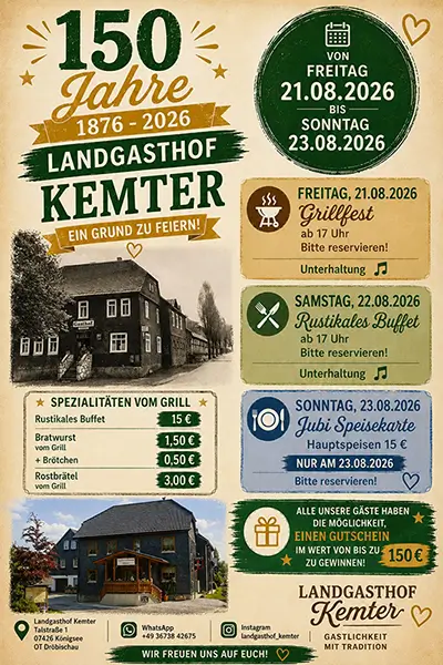150 Jahre Landgasthof Kemter